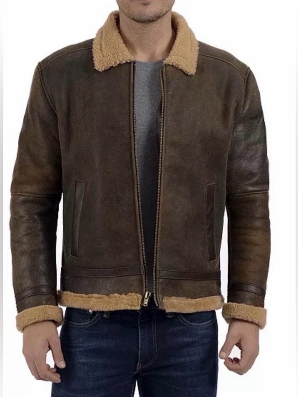 Frye Shearling Lamb Leather Jacket Size Medium
